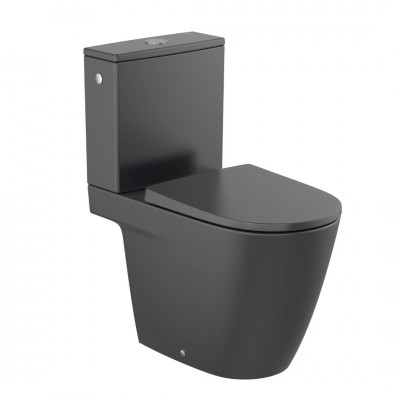 Roca Ona miska WC Rimless do kompaktu czarny mat A342687080