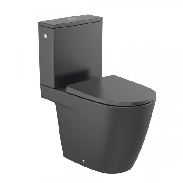 Roca Ona miska WC Rimless do kompaktu czarny mat A342687080