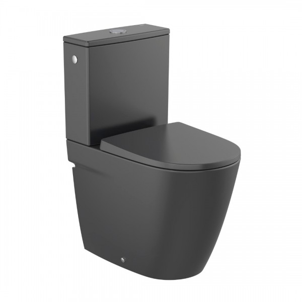 Roca Ona miska WC Rimless do kompaktu przyścienna czarny mat A342688080