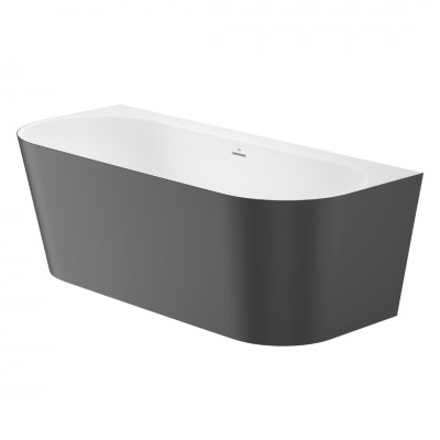 Roca Raina wanna wolnostojąca 170x75 cm przyścienna czarny mat/biały połysk A2486680K0