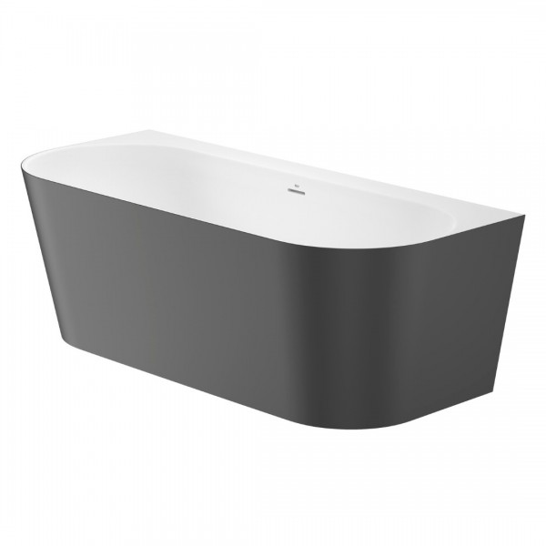 Roca Raina wanna wolnostojąca 170x75 cm przyścienna czarny mat/biały połysk A2486680K0