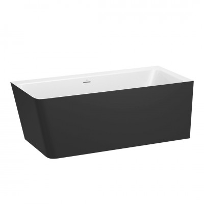 Roca Ona wanna wolnostojąca narożna 160x70 cm prawa czarny mat/biały połysk A2486380K0