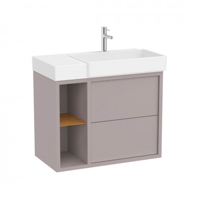 Roca Tura Unik zestaw łazienkowy 80 cm umywalka z szafką prawa szlachetny szary A852027559