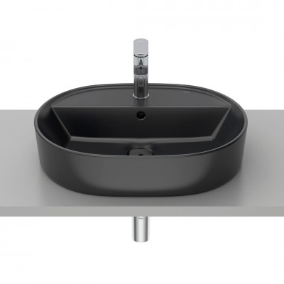 Roca Gap umywalka nablatowa owalna 55x40 cm czarny mat A3270Y0080