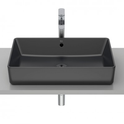 Roca Gap umywalka nablatowa prostokątna 60x37 cm czarny mat A3270Y2080