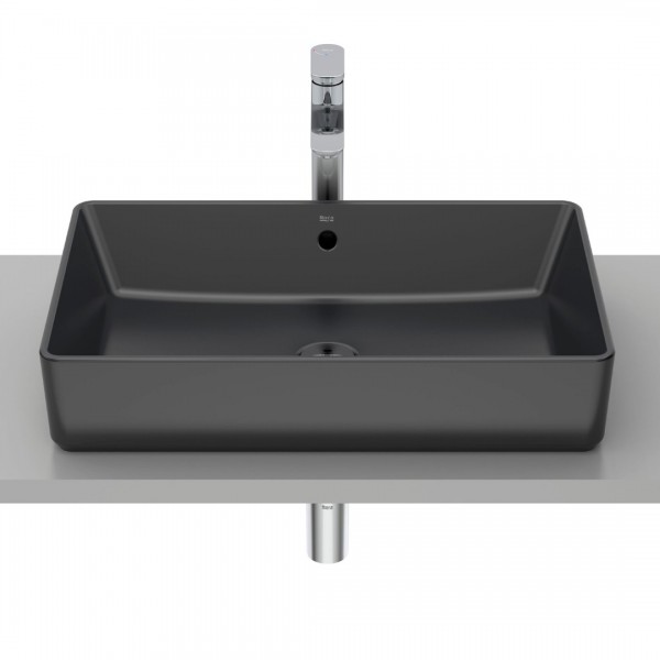 Roca Gap umywalka nablatowa prostokątna 60x37 cm czarny mat A3270Y2080