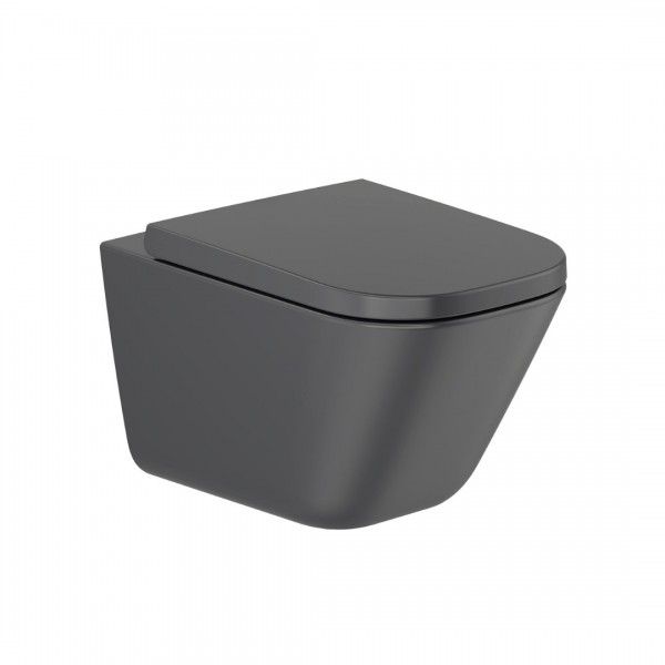 Roca Gap Square miska WC wisząca Rimless czarny mat A34647L080
