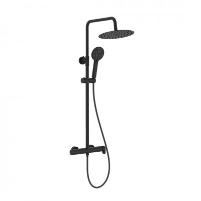 Roca Vega Plus zestaw prysznicowy ścienny czarny mat A5A9A6ENB0
