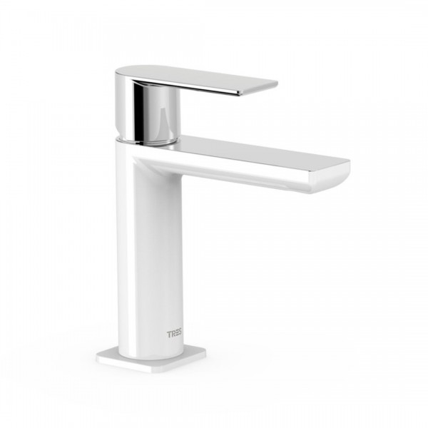 Tres Loft Tres bateria umywalkowa stojąca biały/chrom 20010301BL