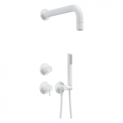 Deante Silia zestaw prysznicowy podtynkowy biały mat NQS_A9XK