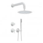 Deante Silia zestaw prysznicowy podtynkowy deszczownica 25 cm biały mat NQS_A9YK