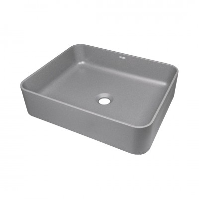 Deante Temisto umywalka nablatowa 50x40 cm szary metalik CQT_SU5S