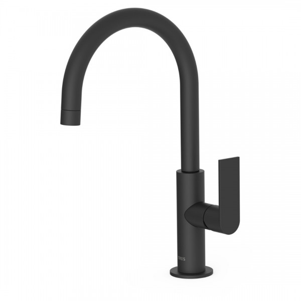 Tres Loft Tres bateria umywalkowa stojąca wysoka czarny mat 20020505NM