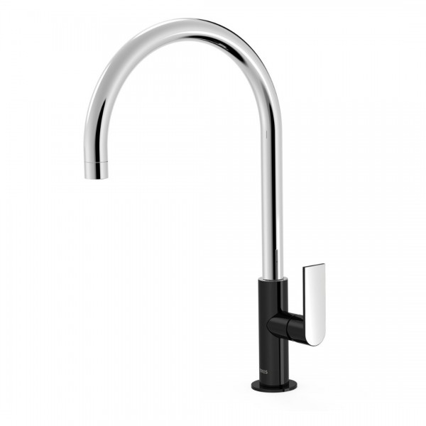 Tres Loft Tres bateria umywalkowa stojąca wysoka czarny/chrom 20020506NE