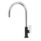 Tres Loft Tres bateria umywalkowa stojąca wysoka czarny/chrom 20020506NE