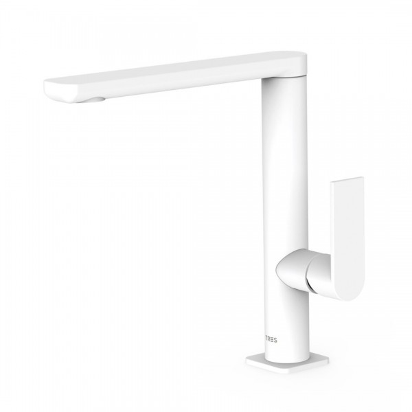 Tres Loft Tres bateria umywalkowa stojąca wysoka biały mat 20020502BM