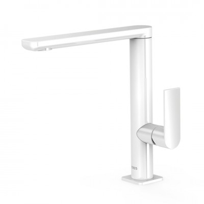 Tres Loft Tres bateria umywalkowa stojąca wysoka biały/chrom 20020502BL