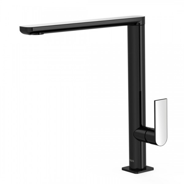 Tres Loft Tres bateria umywalkowa stojąca wysoka czarny/chrom 20020503NE