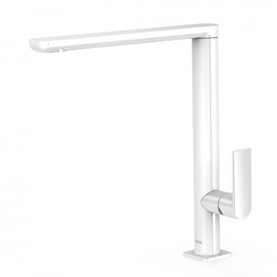 Tres Loft Tres bateria umywalkowa stojąca wysoka biały/chrom 20020503BL