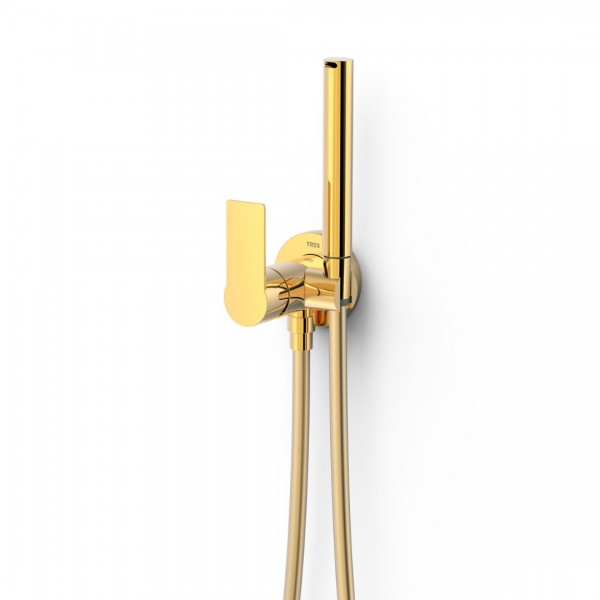 Tres Loft Tres bateria bidetowa podtynkowa złoty połysk 20522301OR