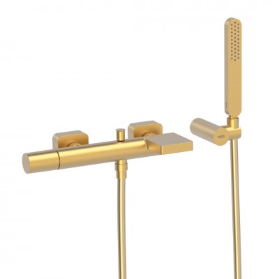 Tres Loft Tres bateria wannowa ścienna złoty mat 20017001OM