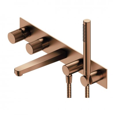 Omnires Contour bateria wannowa podtynkowa 5-otworowa miedź szczotkowana CT8037/1CPB