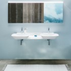 Laufen Ino umywalka ścienna podwójna 56x45 cm z blatem biała H8143040001041