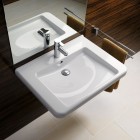 Geberit Selnova Comfort umywalka 65x55 cm prostokątna dla osób niepełnosprawnych biała 500.788.01.7