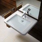 Geberit Selnova Comfort umywalka 65x55 cm prostokątna dla osób niepełnosprawnych biała 500.788.01.7