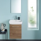 Geberit Selnova Square zestaw łazienkowy 36 cm umywalka z szafką orzech włoski hickory 502.744.00.1