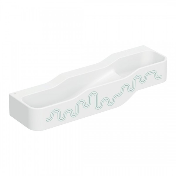 Geberit Bambini umywalka 140x39 cm wisząca lewa biała wzór zielony/jasnozielony 502.975.79.2