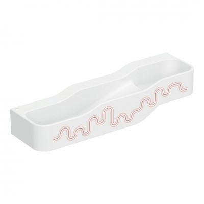 Geberit Bambini umywalka 140x39 cm wisząca lewa biała wzór czerwony/pomarańczowy 502.975.FY.2