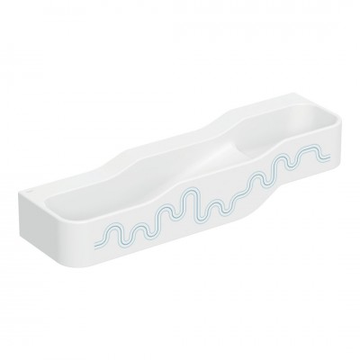 Geberit Bambini umywalka 140x39 cm wisząca lewa biała wzór niebieski/jasnoniebieski 502.975.SX.2