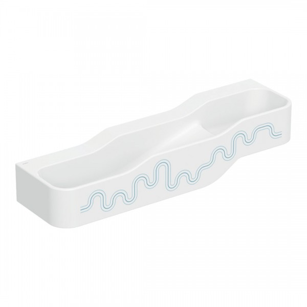 Geberit Bambini umywalka 140x39 cm wisząca lewa biała wzór niebieski/jasnoniebieski 502.975.SX.2