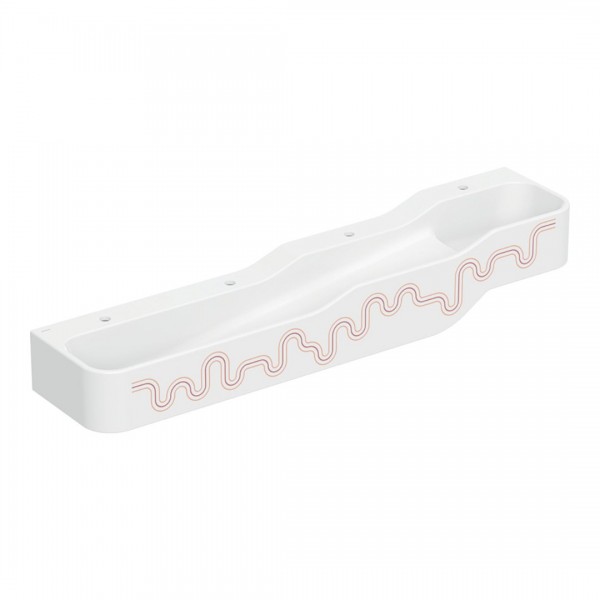 Geberit Bambini umywalka 180x39 cm wisząca lewa biała wzór czerwony/pomarańczowy 502.977.FY.1