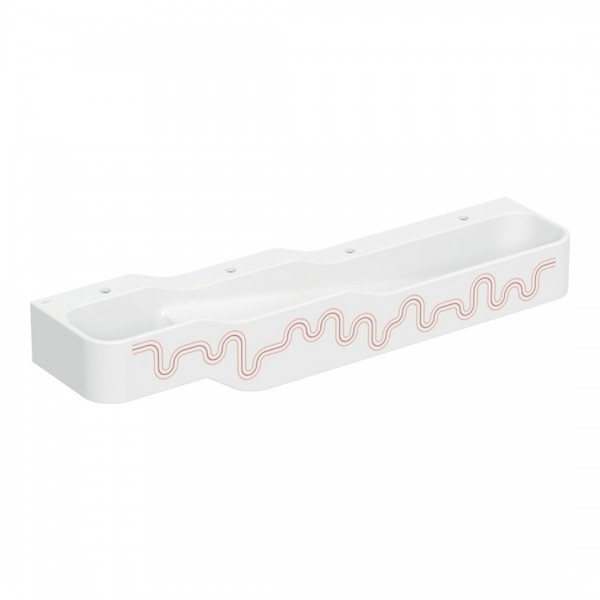 Geberit Bambini umywalka 180x39 cm wisząca prawa biała wzór czerwony/pomarańczowy 502.978.FY.1