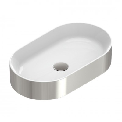 Catalano Zero umywalka nablatowa 60x35 cm owalna biały/srebrny 0122600041