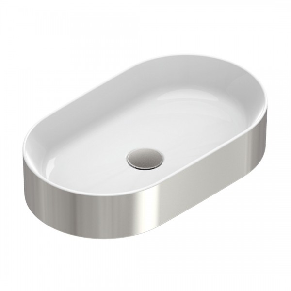 Catalano Zero umywalka nablatowa 60x35 cm owalna biały/srebrny 0122600041