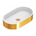 Catalano Zero umywalka nablatowa 60x35 cm owalna biały/złoty 0122600042