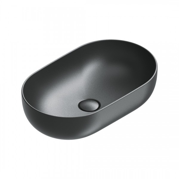 Catalano Sfera umywalka nablatowa 60x37 cm owalna czarny mat 0522610022