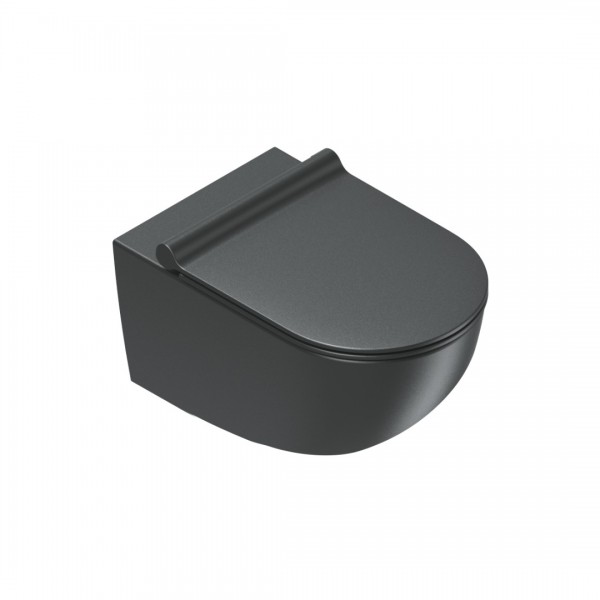 Catalano Sfera miska WC wisząca New Flush z deską WC wolnoopadającą 1VSF54RNS+9056060000+5SCSTPNSczarny mat