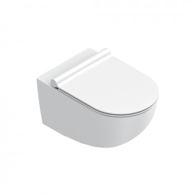 Catalano Sfera muszla WC wisząca New Flush biały mat z deską WC wolnoopadającą 1VSF54RBM+9056060000+5SCSTPBM