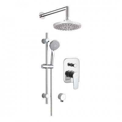 Deante Tubo zestaw prysznicowy podtynkowy deszczownica 20 cm chrom NAC_09GA