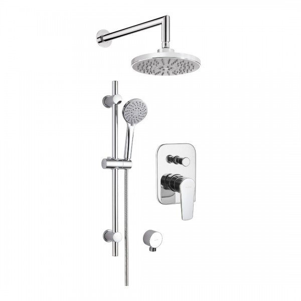 Deante Tubo zestaw prysznicowy podtynkowy deszczownica 20 cm chrom NAC_09GA