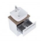 Roca Kwadro zestaw łazienkowy 50 cm umywalka z szafką biały połysk A852450806