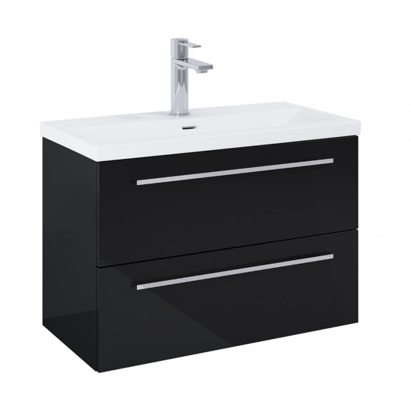 Roca Kwadro szafka podumywalkowa 80 cm czarny połysk A857970351