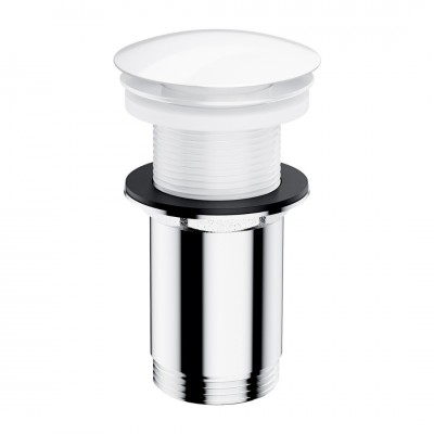 Omnires korek do umywalki klik klak okrągły bez przelewu ceramiczny biały A716BP