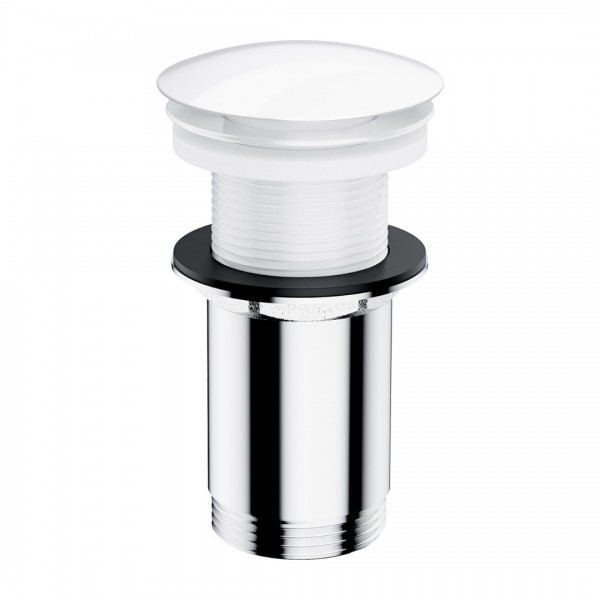 Omnires korek do umywalki klik klak okrągły bez przelewu ceramiczny biały A716BP