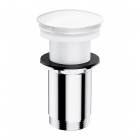 Omnires korek do umywalki klik klak okrągły bez przelewu ceramiczny biały A716BP