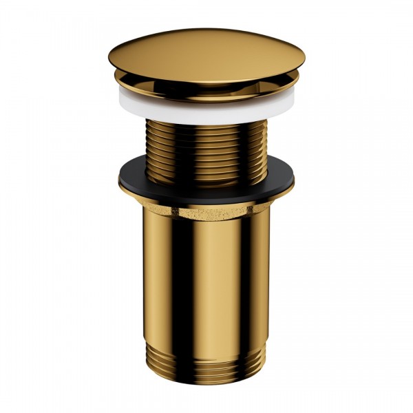 Omnires korek do umywalki klik klak okrągły bez przelewu złoty połysk A716GL